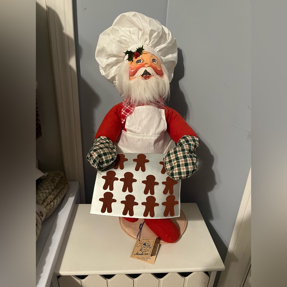 Vintage Rare 1995 Annalee 18” Chef Santa with Gingerbread Christmas Cookies 🎅🏻 🎄